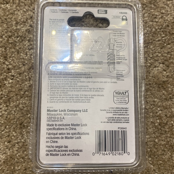 Master Lock Combination Lock - Picture 2 of 4